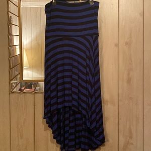 Black and blue high-low dress